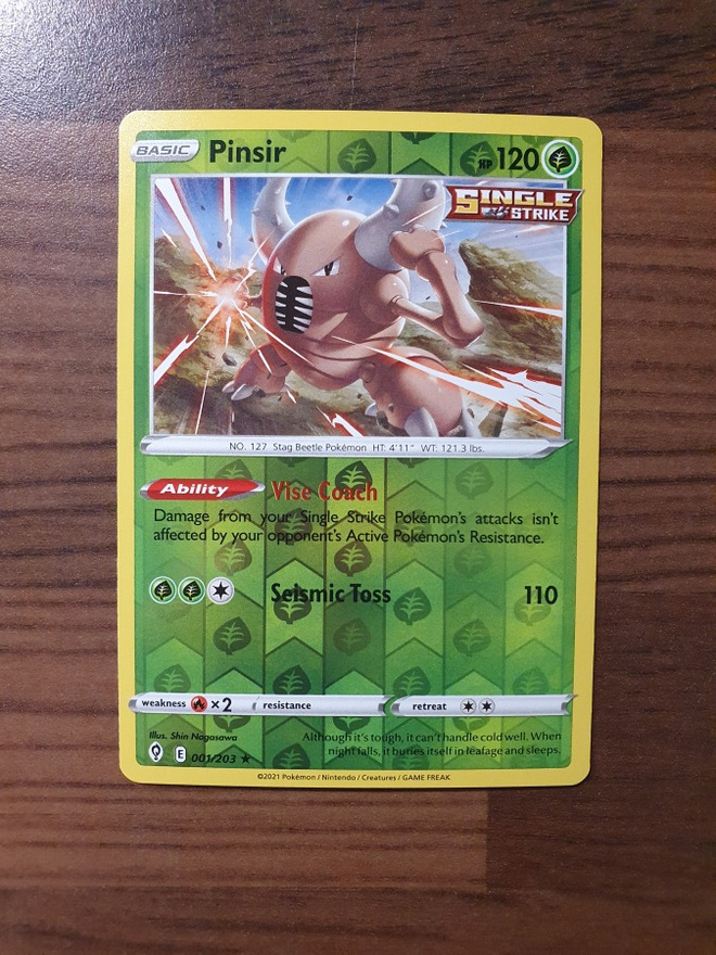 Pokemon Pinsir 001/203 Reverse holo rare