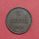 5 penniä 1910, kovia kokenut. HARVINAINEN. (KD8) - pikkukuva 1