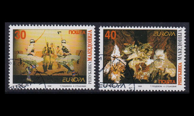 Pohjois-Makedonia 128-9 o Europa kansalliset juhlat (1998)