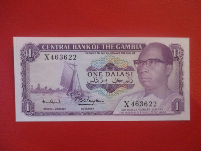 GAMBIA 1 DALASIS 1971-87 P-4 UNC  (K15-S89)