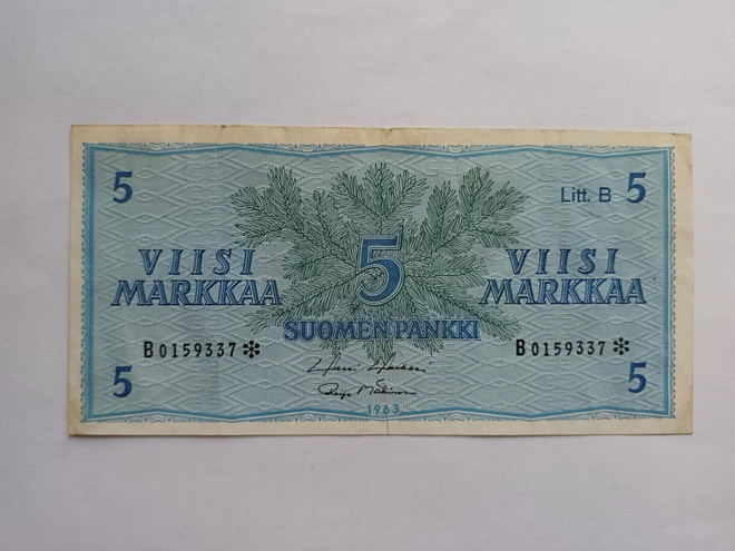 5 Markkaa 1963 Tähtiseteli