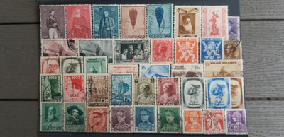 BELGIA n. 1930-luku LEIMATTUJA postimerkkejä o 40 kpl