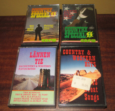 4 kpl:n paketti country c-kasetit kerralla