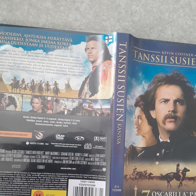 Tanssii susien kanssa dvd kevin costner