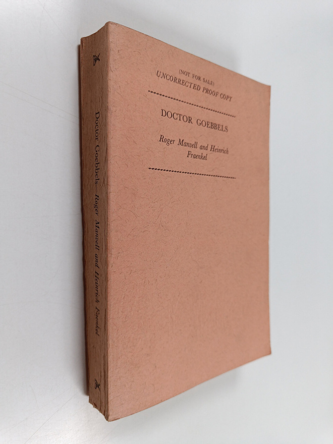 Roger Manvell : Doctor Goebbels (Proof copy)