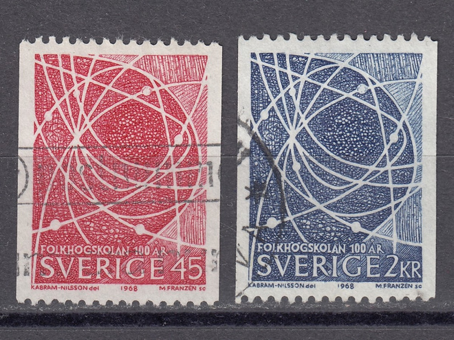 Ruotsi 1968 Fa 635A, 636 Kansanopisto 100v.