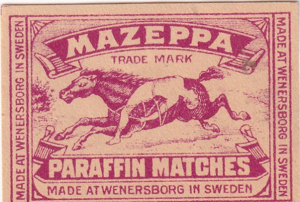 Mazeppa Parafin Matches. Made in Sweden, Hevonen   b611