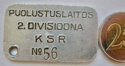 VANHA Merkki Jetoni Puolustuslaitos 2. Divisioona KSR
