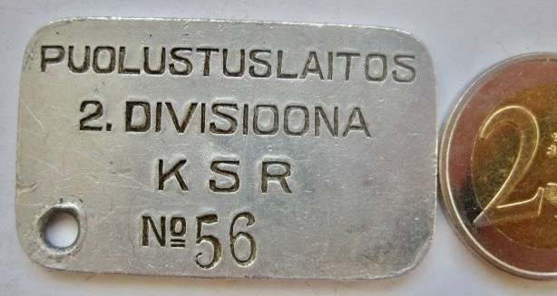 VANHA Merkki Jetoni Puolustuslaitos 2. Divisioona KSR