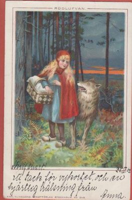 Jenny Nyström Rödlufvan - Punahilkka ja susi - kulk v 1902