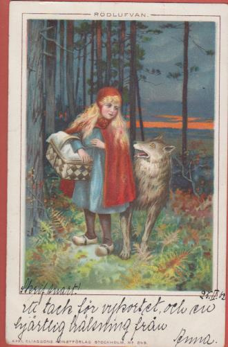 Jenny Nyström Rödlufvan - Punahilkka ja susi - kulk v 1902