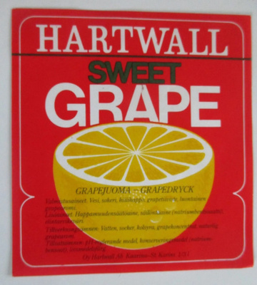 VANHA JUOMAETIKETTI - SWEET GRAPE  (K10-S82)