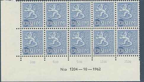 1963  30p sininen nro-10lö 1204 ++