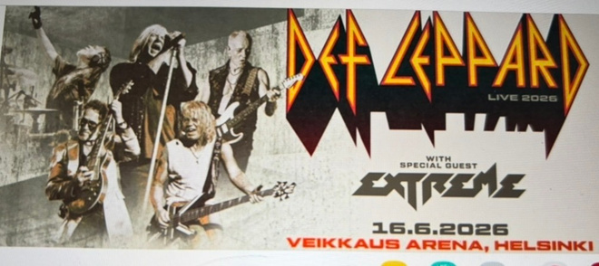 Def Leppard permanto lippu 16.6 Veikkaus Arena