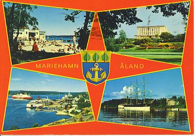 ÅLAND: MARIEHAMN 4-kuva +vaakuna. kulk.1975