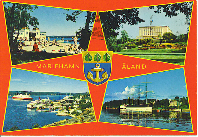 ÅLAND: MARIEHAMN 4-kuva +vaakuna. kulk.1975