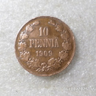 10 Penniä  1909  kulkematon  kl 9 - pikkukuva 1