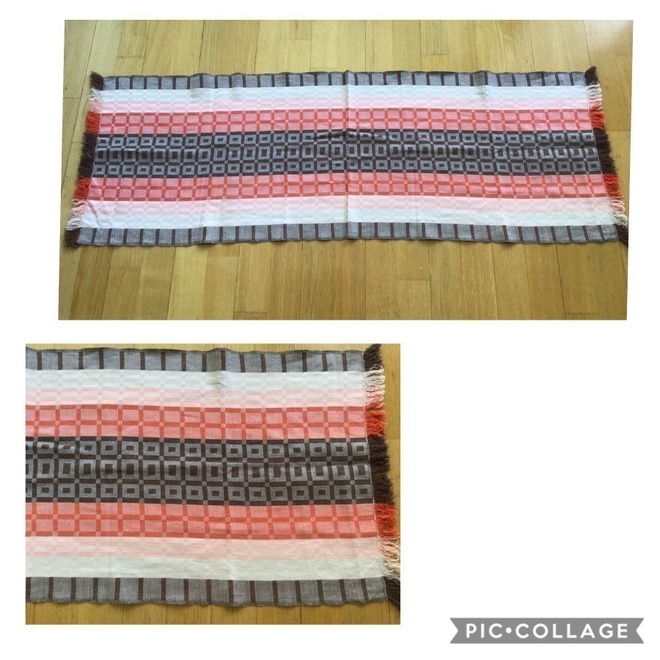 Puuvillainen vintage pöytäliina ( 42 x 120 cm )