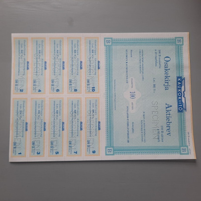 osakekirja Kaukokiito 100os spec.