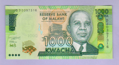 Malawi 1000 Kwacha v.2024 UNC P-New Desing