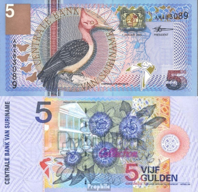 SURINAM 5 GULDEN 2000 P-146 UNC (K15-S141)
