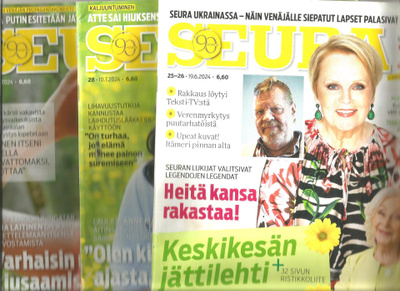 Seuralehtiä 3 kpl pinkka vitosella