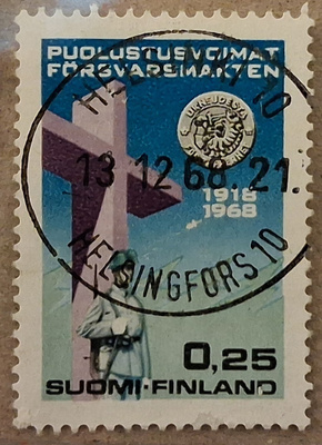 1968 0,25mk Puolustusvomat: Nappiloisto H:ki 13.12.68 (1190)