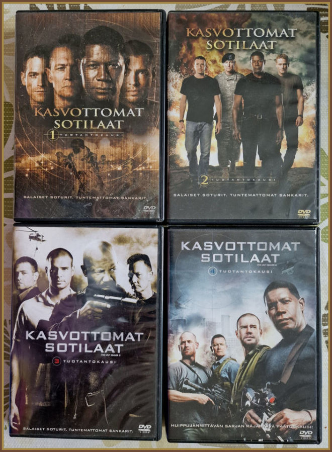 KASVOTTOMAT SOTILAAT - The UNIT kaudet 1 - 4  - Dvd boxit