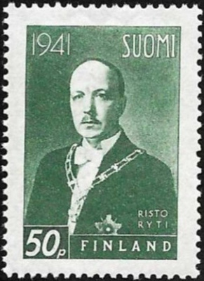 1941 Presidentti Risto Ryti 50 p ** LaPe 242 W I 19 mm