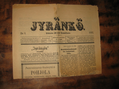 Sanomalehti  Jyränkö  2 kpl