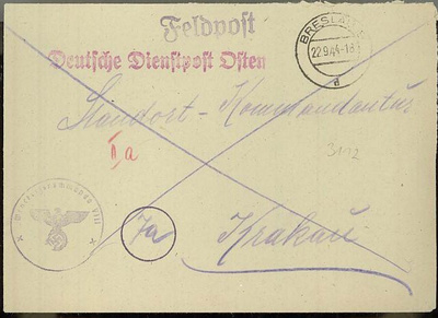 Saksa kp-kirje "Deutsche Dienstpost Osten"