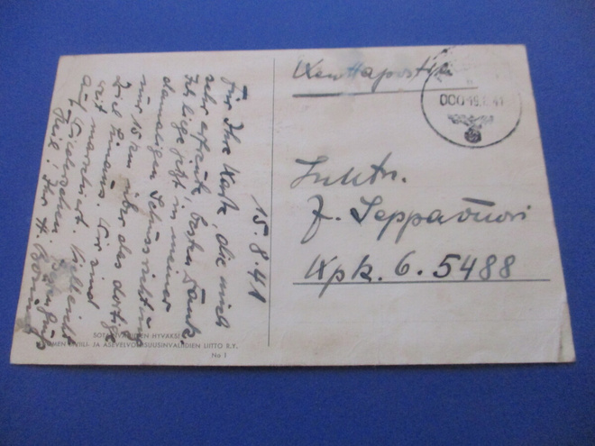 1941 Saksalainen kp suomalaisella sotilaskortilla