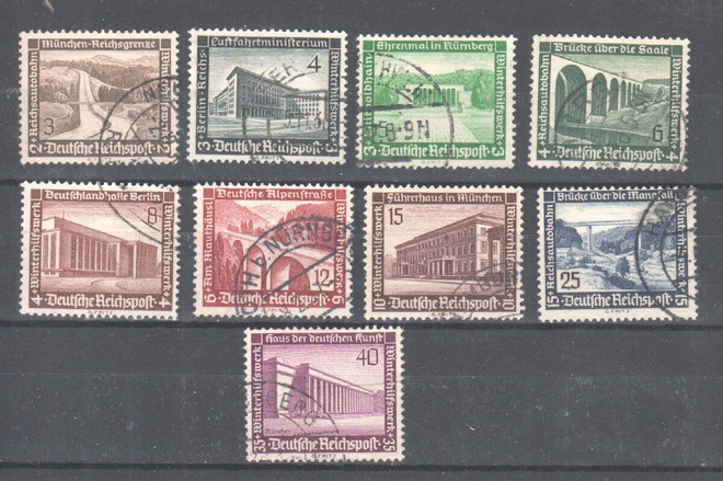 Saksa 1936 Talviapu sarja leimattuna.(2)