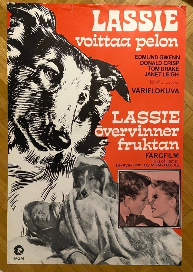 Vanha elokuvajuliste: Lassie voittaa pelon