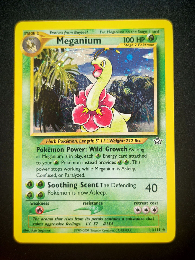 Pokemon kortti Meganium Neo Genesis holo