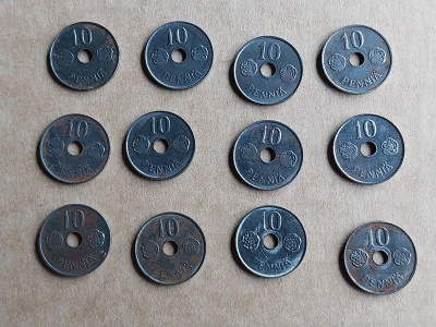 10 penniä 1944 - 12 kpl