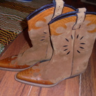 Cowboy Bootsit koko 40, ruskea mokkanahka/nahkakuviointi - pikkukuva 1