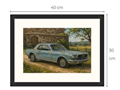 Uusi Ford Mustang art print 30 cm x 40 cm