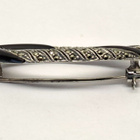 Rintakoru Art Deco musta emali ja markasiitti hopea 925 - pikkukuva 2