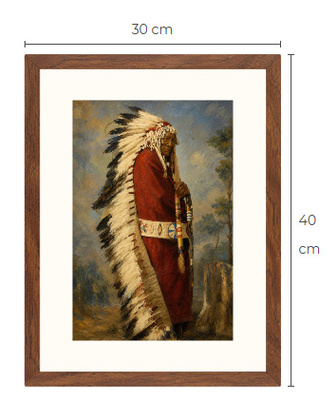 Uusi Intiaani art print kehystetty 30 cm x 40 cm