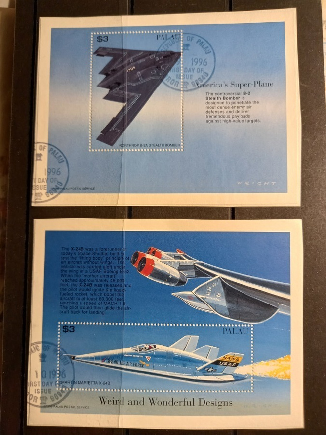 LENTOKONEET sota-aihe 2 blokkia PALAU 1996 o