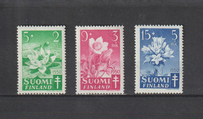 1950 Tuberkuloosi- merkkisarja leimaamattomana**