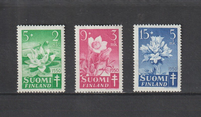 1950 Tuberkuloosi- merkkisarja leimaamattomana**