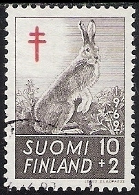 1962 TUB merkki Rusakko 10+2 mk leimattu LaPe 551