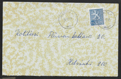 Postilähetys - Yl.m. 0,35 (LAPE 613) Marttila 30.10.64