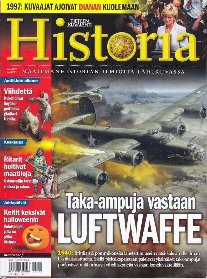Tieteen Kuvalehti HISTORIA 16/2021 Pommikoneen taka-ampuja