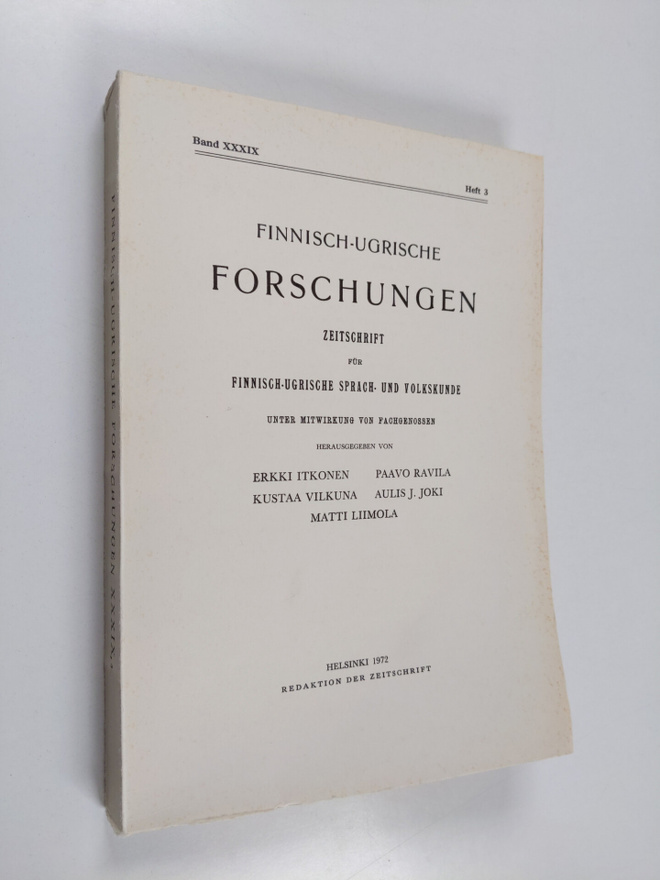 Finnisch-ugrische Forschungen Band 39, Heft 3 : Zeitschri...