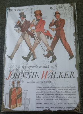 Peltikyltti Johnnie Walker uusi retro
