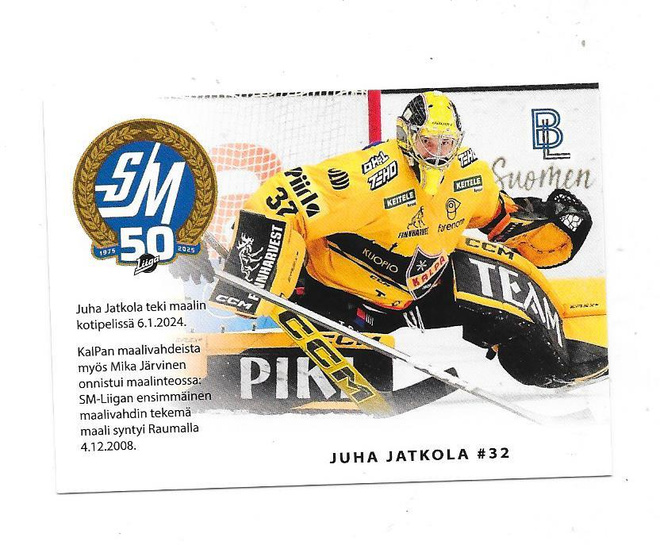 2024-25 BlueLine Matchcard #1/6 Juha Jatkola  KALPA