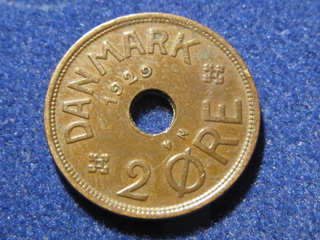 2 öre 1929 Tanska-Denmark